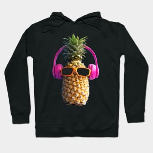 Pineapple with headphones tshirt for music lovers Hoodie